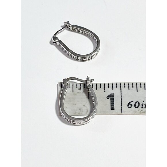 925 Sterling Silver Diamond Accent Inside Outside Drop Earrings Robert Seemann - Picture 7 of 8